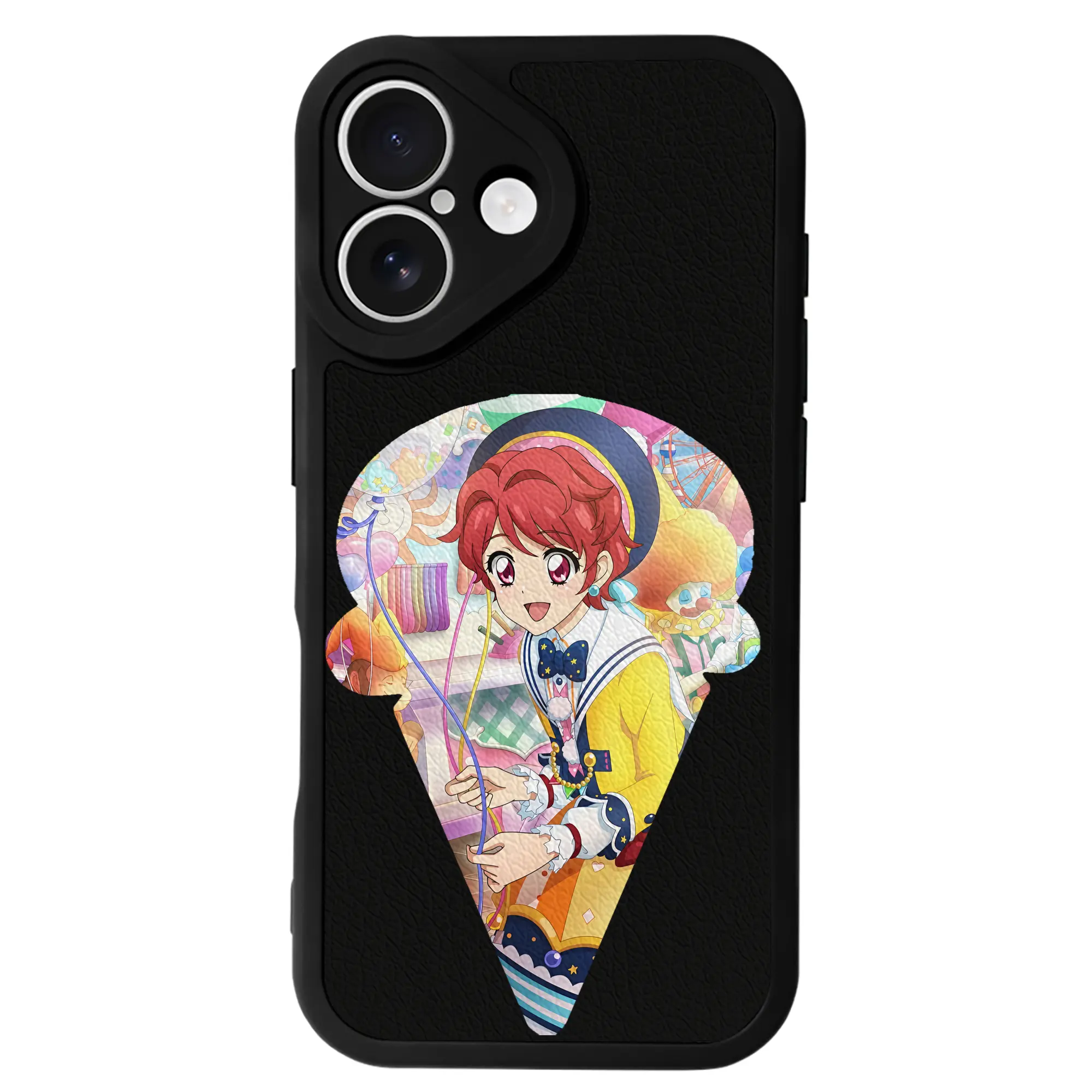 アイカツ グッズ 一ノ瀬 かえで - IPhone 16シリーズ対応 ・ シリコンスマホケース ・ レザー調 ・ 高精度フィット ・ 耐衝撃 ・ ワイヤレス充電対応 ・ 精密カット